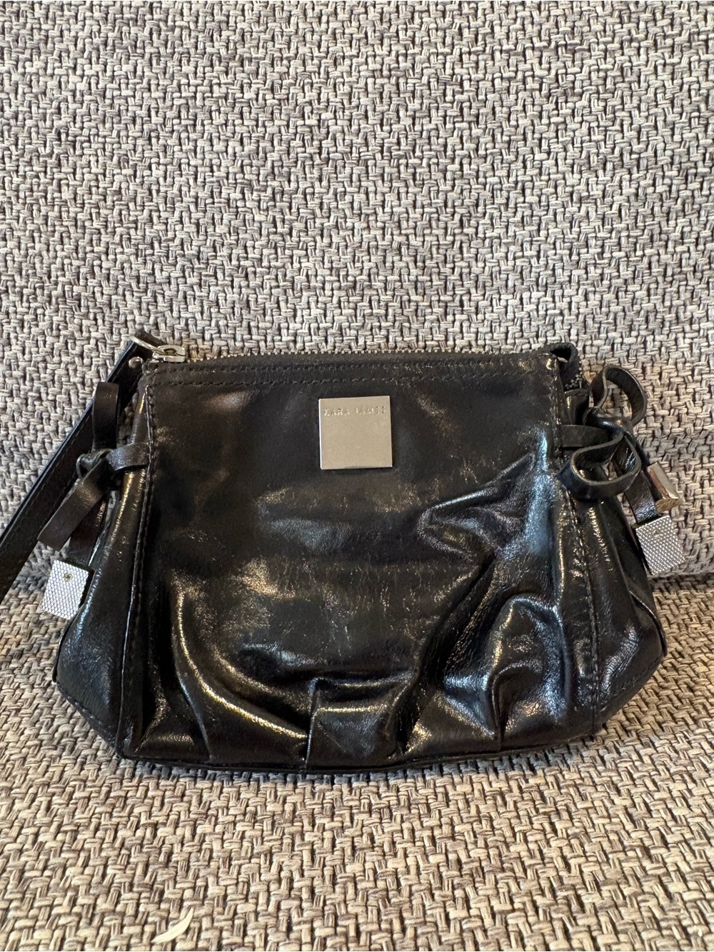 Kara James Black Leather wristlet